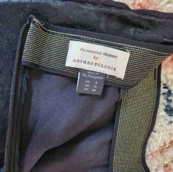 Anthropologie The Essential Skinny Jacquard Pant Size 8 - Picture 5 of 12